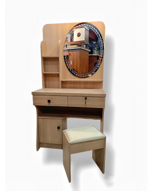 MDF Dressing Table with Mirror Drawer and Storage