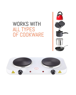 Laughing Buddha - Dual Burner Electric Stove ( Works with All Types of Cookware)