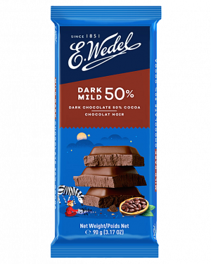 E.Wedel Mild Dark Chocolate 50% Cocoa, 90g
