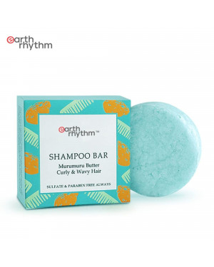 Earth Rhythm Murumuru Butter Shampoo Bar for Curly & Wavy Hair (Paper Box)| Sulfate & Paraben Free - 80 gm