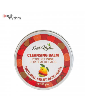 Earth Rhythm Pore Refining Cleansing Balm With Natural Fruit AHAs for Normal to Dry Skin - 100 gm