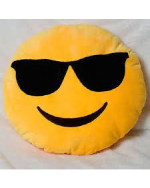 Emoji Sunglass Emoticon Yellow Round Cushion Pillow