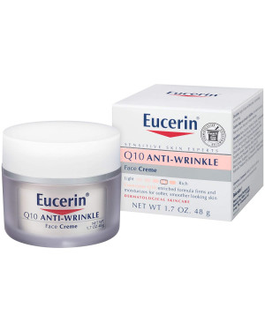 Eucerin Q10 Anti-Wrinkle Face Cream, Unscented Face Cream for Sensitive Skin