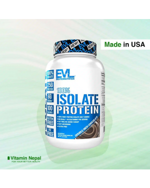 EVL 100% Isolate Whey Protein Powder (Double Rich Chocolate Flavor) – 5lbs