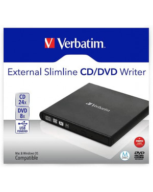 Verbatim 98938 External Slimline Mobile CD/DVD Writer USB2.0