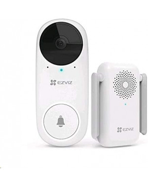 EZVIZ DB2C WireFree Video Doorbell with Chime Rechargable Battery Powerd Wireless Smart Home Security Camera Two Way Talk Human Detection Full HD Night Vision, CSDB2CA01E3WPBR
