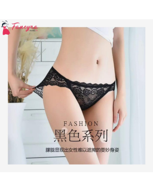 Fancyra - Black Sexy Lace Thong For Women