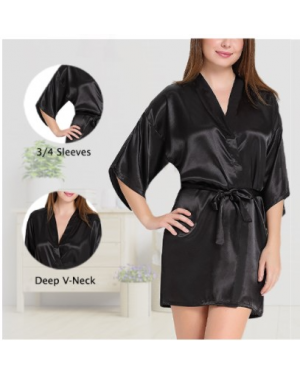 Fancyra - Women Nightwear Satin Night Suit for Women Room Nighty Hot & Sexy Lingerie for Honeymoon Free Size Black
