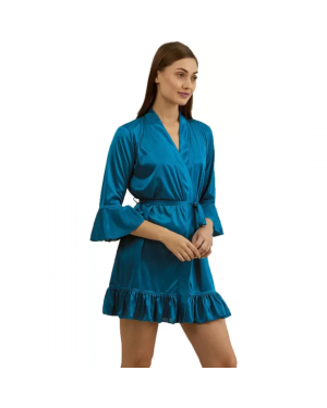 Fancyra - Nightwear Robe Set Sleepwear Satin Nighty For Women Free Size