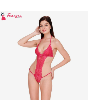 Fancyra - Women Sexy Babydoll Lingerie Sleepwear Free Size PInk Color
