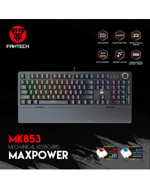 Fantech MK853 Wired Mechanical Gaming Keyboard (Black Edition) (Blue,Red Switch)