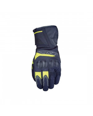 FIVE WFX2 WP Black/Fluo Yellow Winter Gloves with Knuckle Protection for Motorcycle/Scooter