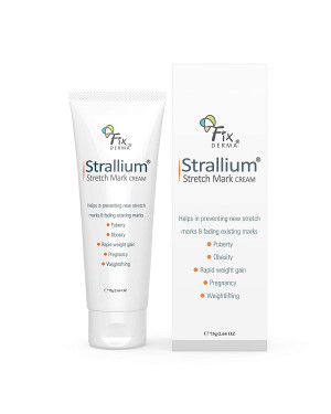 Fixderma Strallium Stretch Mark Cream (Fix Derma) - Helps In Preventing New Stretch Marks & Fade Existing Marks - 75Gm
