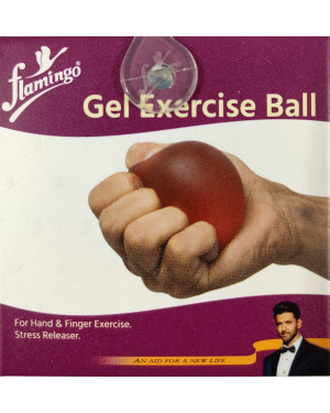Flamingo Gel Exercise Ball For Wrist Muscles Strengthening And Stress Relief (Soft Red)