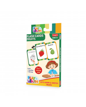 Funskool Play & Learn Flash Cards Fruits,Educational,21 Pieces,Flash Cards,for 3 Year Old Kids and Above,Toy