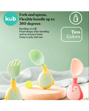 Kub Penguin Fork and Spoon Set