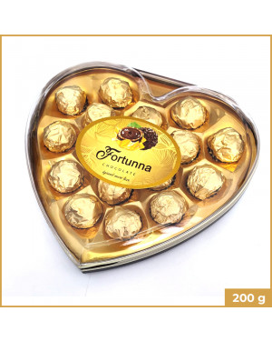 Fortuna Chocolate 16s Heart Golden 200gm