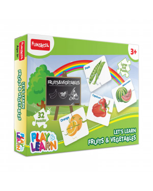 Funskool Play & Learn-Fruits & Vegetables,Educational,32 pieces,Puzzle,For 3 year Old Kids and Above,Toy