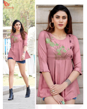 Fuloo Glazier Rayon tops with Embroidery for Women # 1032