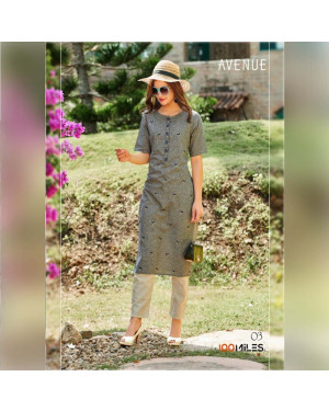 FuLoo's Avenue Pure Cotton Pattern Designer Embroidered Kurti for Women (ONLY KURTI) #03