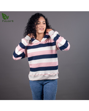 Fuloo's Horizontal Striped Pullover Hoodies for Women