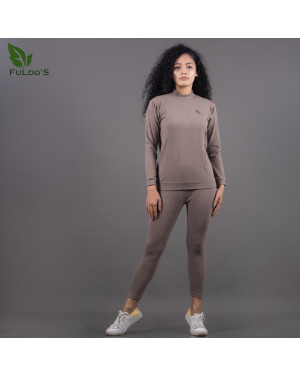 Fuloo's Brown Winter Thermal Wear For Women