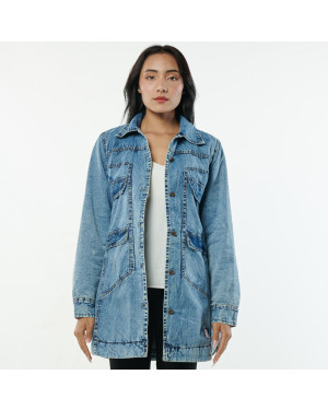 FuLoo's Jeans Jacket in Long with Fur for Women#1003