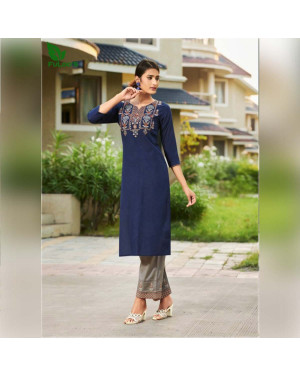 FuLoo's Jingle Pure Cotton Designer Embroidered Kurti for Women #02