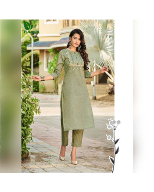 FuLoo's Octave Pure Cotton Designer Embroidered Kurti for Women #04