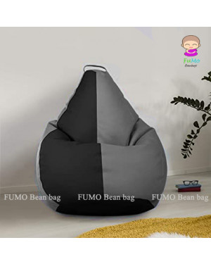 FUMO Classic Dual Color Bean bag - XXXL (Grey&Black)