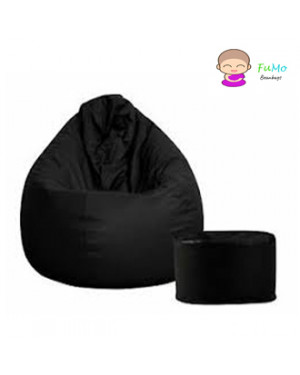 FUMO Classic Faux Leather Bean bag Combo with Footrest