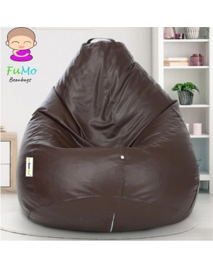 Fumo Premium Faux Leather Bean bag XXXL - Brown (with beans)