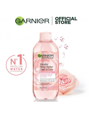 Garnier Micellar Rose Water Clean & Glow Skin Care - 400 ml (Face Cleanser For Glowing Skin)