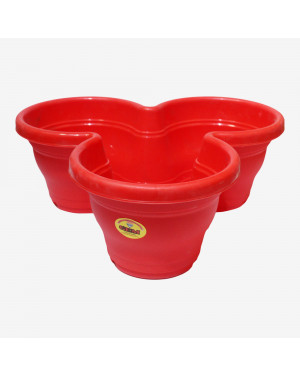 Gem Red 3 in 1 Plasticware Gamala/ Flower Pots (8012) | Bucket Planter Pots For Indoor/Outdoor Plants