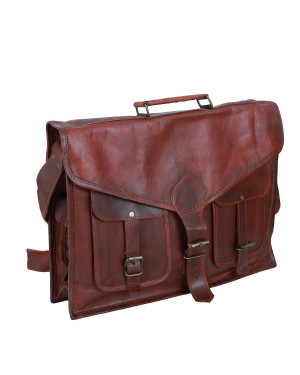 Genuine Leather Vintage Laptop Bag 16 Messenger Handmade Briefcase