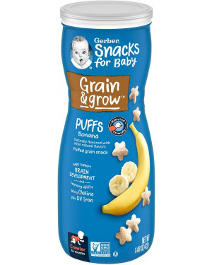 Gerber, Puffs Cereal Snack, 8+ Months, Banana, 1.48 oz (42 g)