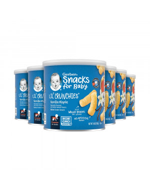 Gerber Lil’ Crunchies, Baked Corn Snack Vanilla Maple, 8+ Months,1.48 Oz (42 G)