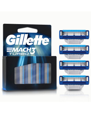 Gillette Mach 3 Turbo Manual Shaving Razor Blades - 4s Pack