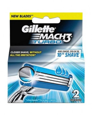 Gillette Mach3 Turbo Manual Shaving Razor Blades - 2s Pack