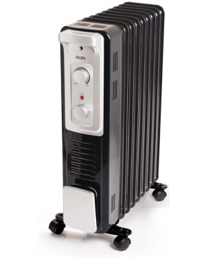 Glen 7015Or13 9 Fins Heater - Radiator Heater Oil Filled Radiator Room Heater with Turbo Ceramic Fan Black (7015OR)