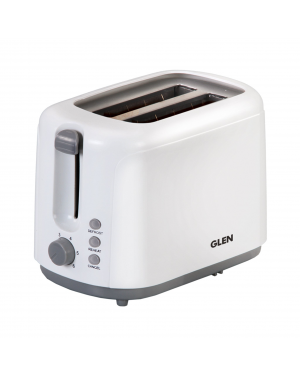 Glen Sa 3019 Toaster - Electric Auto Pop-up 2 Slice Toaster, 750W, 6 Level Browning Control, Removable Crumb Tray - White (3019)