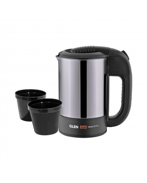 Glen Sa 9015 Dx 1350 Watt Electric Kettle - Plastic Clad Stainless Steel with 360° Rotational Base 1.2 Litre 1350 W - Black (9015 DX)