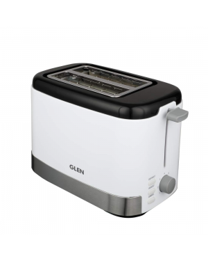 Glen Sa 3012 Toaster - Electric Auto Pop-up Toaster, 2 Slice 800W, 7 Level Browning Control, Removable Crumb Tray - White (3012)
