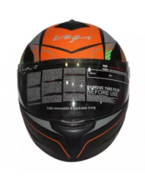 Vega Gliss Single Visor Full Face Black/Orange Helmet-M