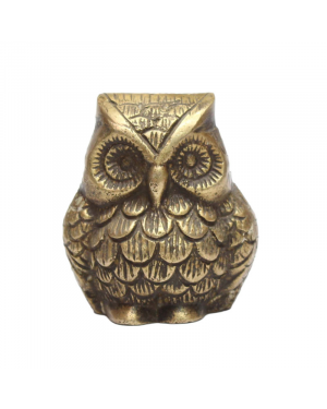 Seven Chakra Handicraft - Golden 7cm Brass Feathered Owl