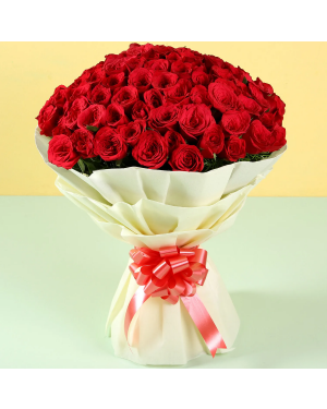 Grand Romance 100 Red Roses Bouquet Flowers