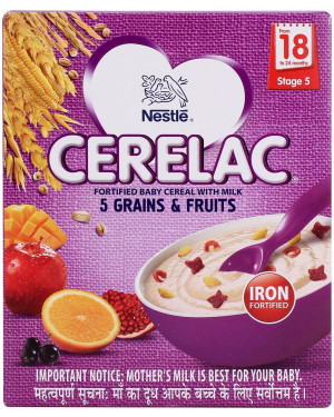 Nestle Cerelac Stage 5 -Fortified Cereal With Milk 5 Grains & Fruits (18 to 24 Month)