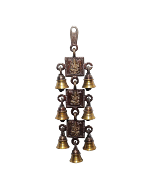 Seven Chakra Handicraft - 27cm Size Hanging Mangal Ganesh Door Décor(brown)