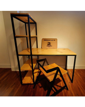Haron Modern Study/Computer Desk With Four Tier Bookshelves