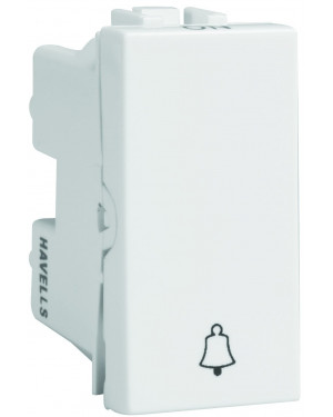 Havells Coral 10A One-Way Bell Push Switch (AHCSBXW100)